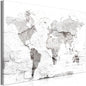 artgeist Pinboard World Map 35x24 in - Cork Board & Canvas Print Wall Art 1 pcs Memoboard with 50 Pins Noticeboard Message Board Image Picture Home Decor Travel Map k-C-10014-p-a