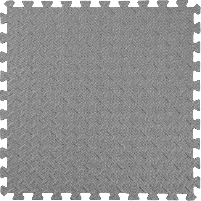 IncStores 1/2 Inch Thick Diamond Soft Foam Flooring Tiles | High-Density Interlocking Foam Tiles for Rugged Style in Your Home Gym, Playroom, and More | Grey, 49 Tiles