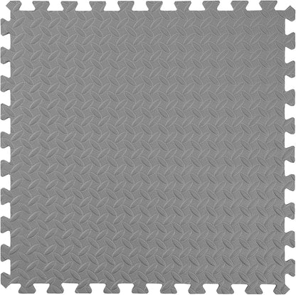 IncStores 1/2 Inch Thick Diamond Soft Foam Flooring Tiles | High-Density Interlocking Foam Tiles for Rugged Style in Your Home Gym, Playroom, and More | Grey, 12 Tiles