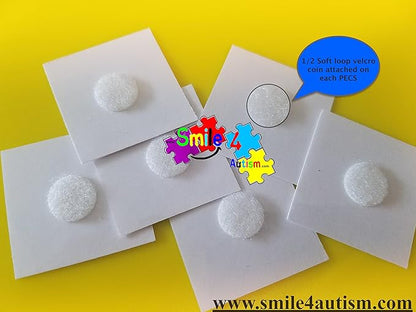 Smile4Autism Small 1.5"x1.5" Loose Visual Picture Cards, Receptive and Expressive Language, Speech Articulation Therapy, ASD, ADD, ADHD, Apraxia, & Stroke Patients. (Cartoon Icons 162 Pcs, Laminate)