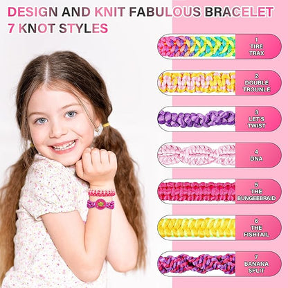 Friendship Bracelet Making Kit for Girls,DIY Arts and Crafts Toys,Jewelry String Maker Kit,The Best Birthday Gifts Ideas for Girls 6 7 8 9 10 11 12+ Years Old（Rose and Black