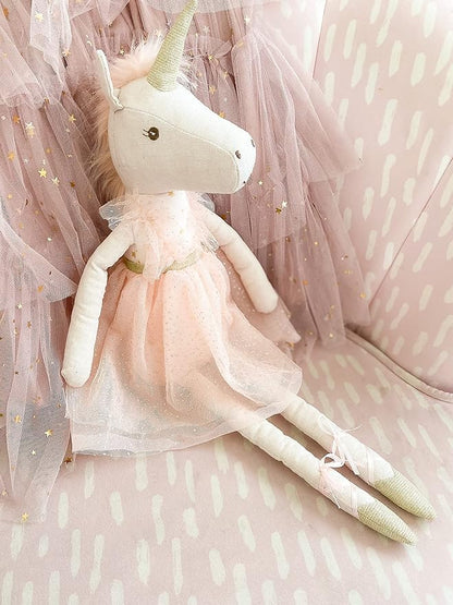 MON AMI Jolie The Unicorn Ballerina Princess Doll – 21”, Plush Unicorn Stuffed Animal Doll for Kids of All Ages, Use as Toy or Room Décor
