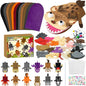 WATINC 12Pcs Hand Puppet Making Kit, Art Craft Felt Sock Puppet Toys, Creative DIY Make Your Own Pompoms Wiggle Googly Eyes Storytelling Role Play Party Supplies Gift for Girls Boys (Woodland Animals)