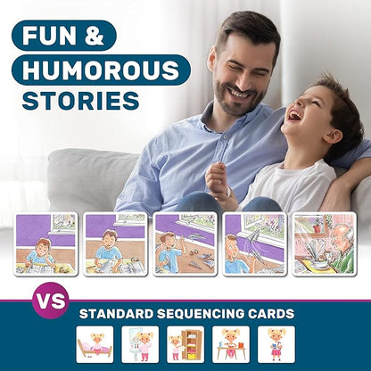 Story Cues Skilled Sequencing Cards, Speech Therapy Materials, Social Skills Game, English Language Learners Games, Storytelling Cards, Sentence Building and Picture Cards