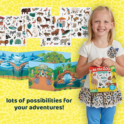 Peaceable Kingdom Press Sticker Fun! At The Zoo Reusable Sticker Tote