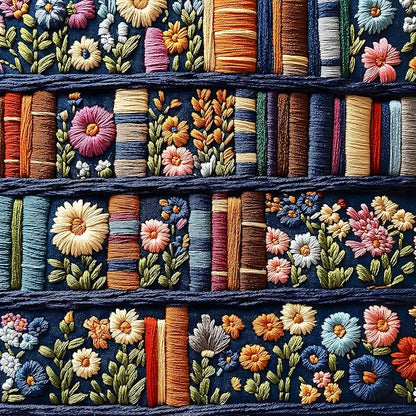 Floral Bookshelf Puzzles for Adults 500 Pieces Wildflower Books Pages Jigsaw Puzzles Vintage Unique Plant Mbroidery Art Puzzle Difficult Unique Family Challenging Games for Seniors Adults (20"x20")
