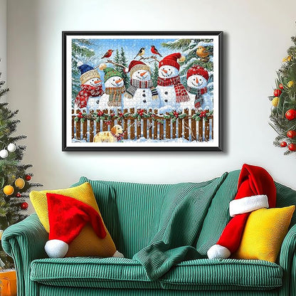 Christmas Jigsaw Puzzles 500 Pieces for Adults - 23x15 Inches Winter Holiday Puzzle with Unique Shaped Pieces, Fun & Challenging Snowman Art for Christmas Vacation