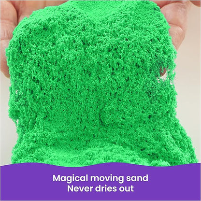 Kinetic Sand, 2.5lbs Green Play Sand, Moldable Sensory Toys for Kids, Resealable Bag (Packaging May Vary), for Ages 3 and up