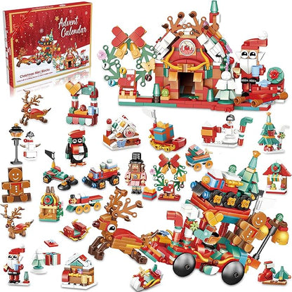 24-Day Building Block Countdown Calendar 2024 for Kids and Adults 24 Days of Building Fun with 12-in-1 Surprise Models