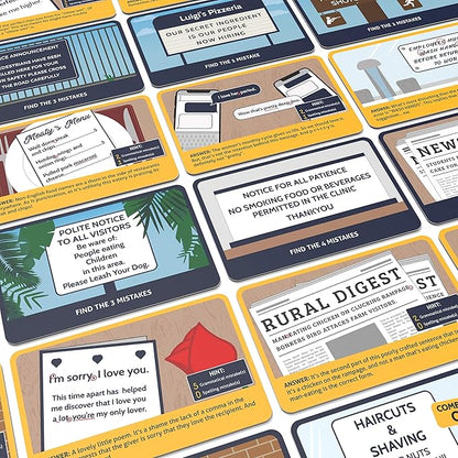 Grammar Police Game - Correct The Bad Grammar Flash Card Game - Fun Grammar Detective Game - Suitable for Family, Kids, Teenagers & Adults