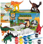 COASTLINE CRAFT STEM.org Dinosaur Painting Kit for Kids with Dino Trivia-Dinosaur Crafts for Kids Ages 3-5 + w/ 2 T-Rex Set - Screen Free, Educational Gifts for Boys