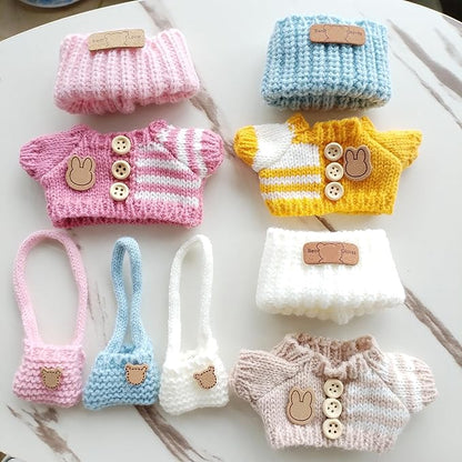 15cm & 17cm Doll Clothes Outfits Set - Premium Dress Up Bundle with Exquisite Accessories | Soft Fabric Fashion Doll Costume for 15-17cm Dolls (3set Yellow+Pink+Khaki)