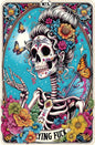 Halloween Sugar Skull 500 Piece Jigsaw Puzzle for Adults Day of The Dead Puzzle with Vibrant Floral Skull Butterflies Playing Cards Art Challenging Adult Jigsaw Puzzles for Game Night(15"x23")