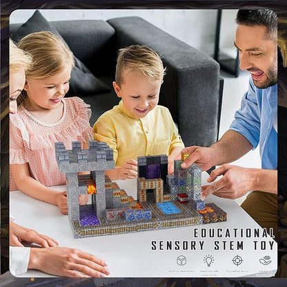 Magnetic Blocks 100PCS - STEM Building Toys for Kids Ages 3+, Sensory Montessori Educational Construction Cubes - Christmas Birthday Gifts for Toddler Boys & Girls (Mine)