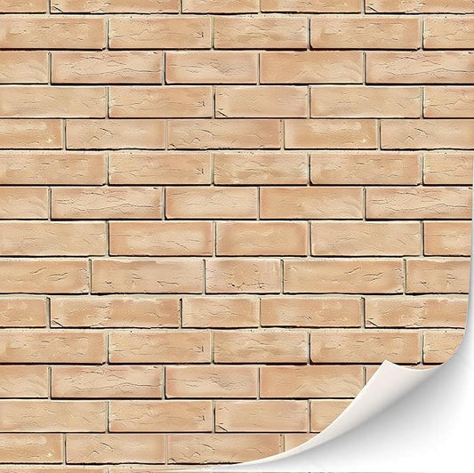 3 Sheets Self-Adhesive Wall Cladding for Dollhouse 1:12 Scale (Creme Colored Bricks 2)