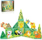 PicassoTiles Magnet Tile Building Blocks Forest Animal Themed Playset with 8 Character Action Figures Educational STEM Learning Construction Kit Pretend Play Magnetic Tiles Toddler Kids Ages 3+ PTQ26