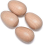 4 PCS Wood Egg Shakers Set, Musical Percussion Instruments, Natural Finish