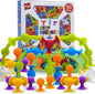 ACME CO 50 Pcs Baby Suction Bath Toys - Fun Squigz, Toddler Sensory & Interactive Building Toys, Montessori Stocking Stuffers
