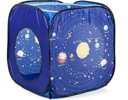 UTEX 3pc Space Astronaut Pop Up Play Tents with Tunnels for Kids, Boys, Girls, Babies and Toddlers, Indoor/Outdoor Playhouse –Stem Inspired Design W/Solar System & Planet