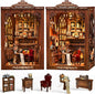 ISSEVE Book Nook Kit, DIY Miniature House Kit for Adults Teen Beginners, Dollhouse Mini Booknook Kits, Tiny House Bookshelf Decoration, 3D Wooden Puzzles Crafts Gifts (Twilight Library)
