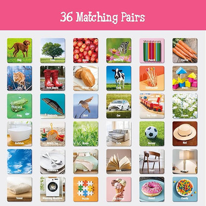 72 PCS Daily Items Matching Game, 36 Designs Everyday Objects Memory Cards Engaging Picture Matching Game, Educational Learning Toys for Preschool 4 5 6 Years Old