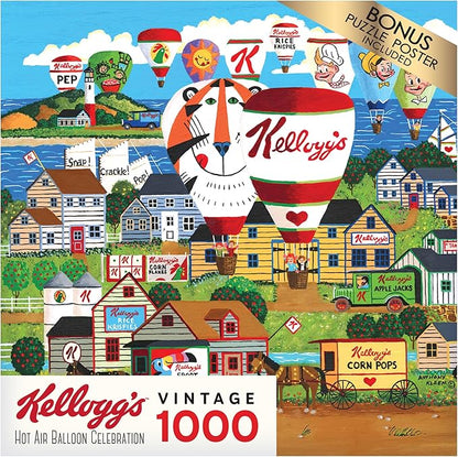 RoseArt - Kellogg's - Hot Air Balloon Celebration - 1000 Piece Jigsaw Puzzles for Adults