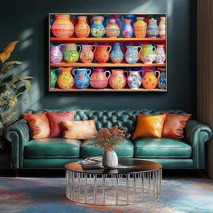 Blueforest 500 Piece Jigsaw Puzzle for Adults - Unique Shape Pieces | Colorful Vase Shelf Art | 23x15 Inches Challenging Fun Puzzle