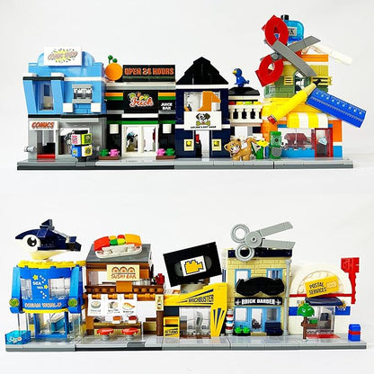 Brick Loot Mini City Video Rental Store Building Set – 123-Piece Retro Storefront Model Kit for Kids Ages 6+ – Compatible with Lego and Major Brick Brands