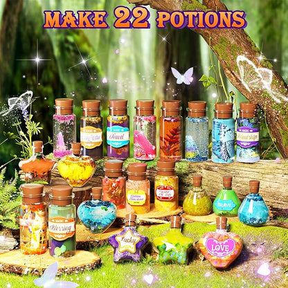 Magic Potion Kit for Girls - Fairy Potions Kit 22 Potions Magic Mix Kit for Kids 6 7 8 9 10 12+ Years Mystery Potion Making kit Art Craft Kit Gifts Toys for Christmas Halloween Birthday
