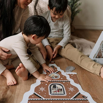 Wee Gallery Floor Puzzle, 24-Piece Jumbo Jigsaw Puzzles for Toddlers, Early Learning Activity, Cognitive and Fine Motor Skills Development, Learning Toys for Toddlers, Gingerbread House