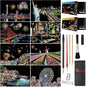 M MUGIT Scratch Art for Adults Kids, Rainbow Painting Night View Scratchboard(A4), Crafts Set: 8 Sheets Scratch Cards with 6 Tools in Bag - New York, Statue of Liberty, Cinque Terre(America/Europe)