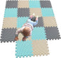 MQIAOHAM® 18 Pieces Puzzle Play Mats, Soft Baby Play Mat, Kids Interlocking Foam Floor Tiles, Toddlers Carpet Playmats G301018-108110112
