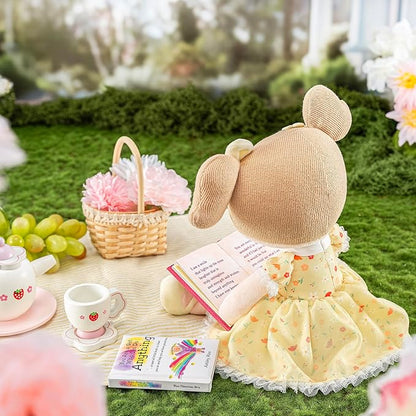 Gloveleya Baby Girl Gift Soft First Baby Doll Plush Doll Floral Yellow 16 "