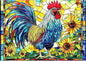 Stained Glass Rooster Puzzles for Adults 1000 Pieces Colorful Rooster Puzzle for Adults Mosaic Jigsaw Puzzles1000 Pieces with Letters on Back Hard Impossible Difficult Challenging Family Puzzle