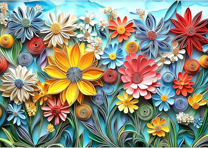 Puzzles for Adults 1000 Pieces Colorful Flower Jigsaw Puzzles 1000 Pieces Challenging Art Paper Puzzle Impossible Difficult Plant Puzzle for Adults