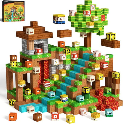 GobiDex 200PCS Magnetic Blocks Game-Based Building Toys for 3+ Years Old Boys Girls, Magnets Toys STEM Sensory Gift for Kids