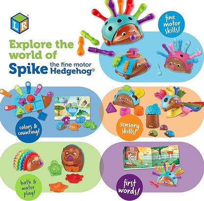 Learning Resources Spike The Fine Motor Hedgehog First Words - 15 Pieces, Age 18 Months+ Toddler Toys, Fine Motor Fun, Preschool Fine Motor Skills, Toddler Activity