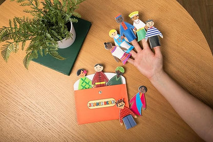 Finger Puppets for Toddlers (Set of 10) - People of The World Educational Toys for Kids w/Felt Envelope - Toddler Finger Puppets for Fun, Cultural Exploration - Gift for Kids