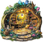 Wooden Puzzle for Adults,Unique Shape Advanced Forest Mushroom House Wooden Jigsaw Puzzle, Gifts for Craft Lovers & Friends, Home Decor.（11.4 * 11.3in 195pcs）