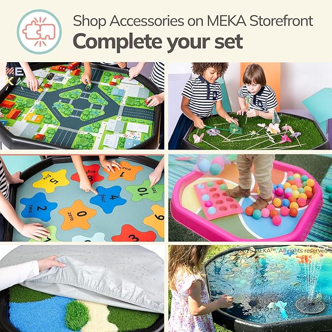 MEKA Tuff Tray for Sensory Play, Sensory Tray for Kids, Toddler Water Table, Tuff Spot Sensory Bin for Toddlers (Dark Green, Small (28" x 28"))