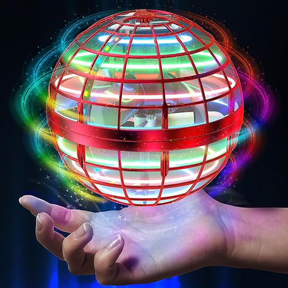 2025 Flying Orb Ball Toy,Cosmic Globe Boomerang Hover Ball Galactic Fidget Spinner, Hand Drone Orbit, Cool Toys Gift for 6 7 8 9 10+ Year Old Boys Girls Teens Outdoor Toys(Red)