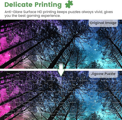 300 Pieces Puzzles for Adults | Aurora Forest Jigsaw Puzzles | Large 300 Piece Puzzle for Children Adults Seniors | Sturdy,Safe | Engaging & Educational Toys Great Gift for Boys Girls 20.5 x 15 in