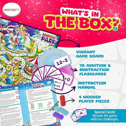 Number Park - Addition & Subtraction Math Games for Kids Ages 5-8 - Fun Educational Learning Game - Board Games for Kindergarten & Up - Gift