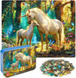 LELEMON Puzzles for Kids Ages 4-6,Unicorn 100 Piece Puzzles for Kids Ages 4-8 in a Metal Box,Educational Jigsaw Puzzles 100 Piece Puzzle Games Puzzle Toys for Girls and Boys