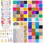Goldwise Friendship Bracelet Kit 4 Boxes-13078 Pcs 72 Colors Bracelet Making Kits with Clay, Glass Seed and 3 Styles Letter Beads with Charms for DIY Craft Gift