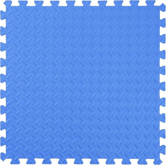IncStores 1/2 Inch Thick Diamond Soft Foam Flooring Tiles | High-Density Interlocking Foam Tiles for Rugged Style in Your Home Gym, Playroom, and More | Blue, 6 Tiles