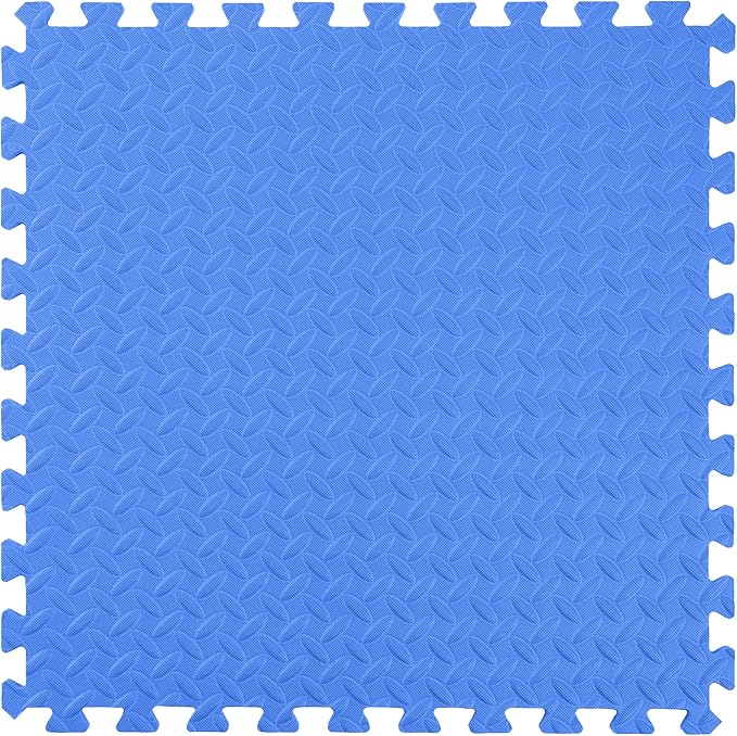 IncStores 1/2 Inch Thick Diamond Soft Foam Flooring Tiles | High-Density Interlocking Foam Tiles for Rugged Style in Your Home Gym, Playroom, and More | Blue, 9 Tiles