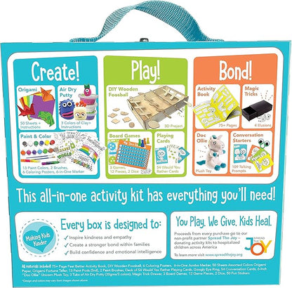 Open The Joy Feel Better Box: Get Well Soon Kids Gifts Basket, 50+ Fun Activities, Games, Toys, Conversation Cards, Origami, Clay Art, Magic Tricks, DIY - Great Gift for Kids After Surgery Ages 4+