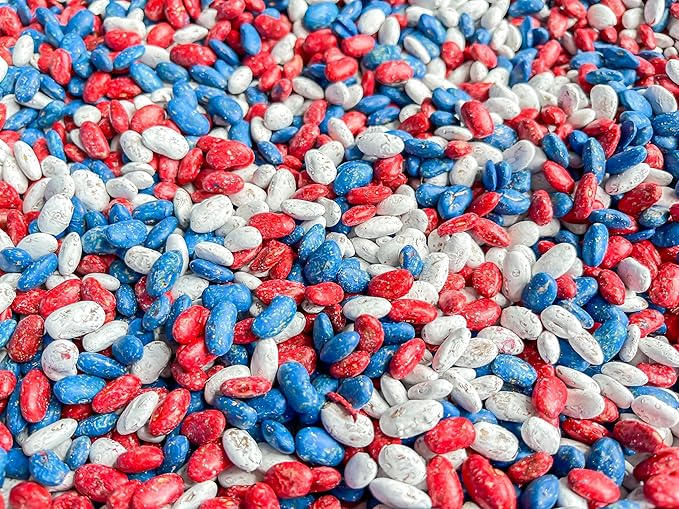 Patriotic Themed Sensory Beans - Colorful Sensory Bin Filler - 2 Cups