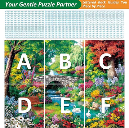 300 Piece Puzzle for Adults,Riverside Animal Puzzle for Kids Teen Adults,Spring Flower Landscape Jigsaw Puzzle 300 Piece,Interlock Perfectly Letter on Back,Family Activity Game Nights Gifts,20.5x15 in